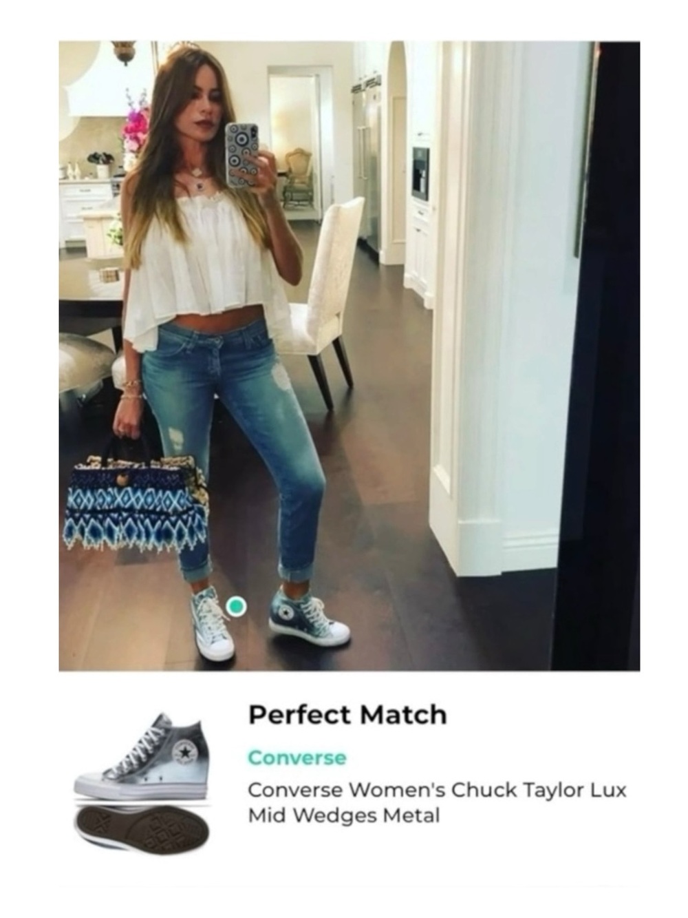 Rare: Sophia Vergara’s Converse ✪ Chucks Lux Mid Wedge Sneakers ✪ Metal Glacier